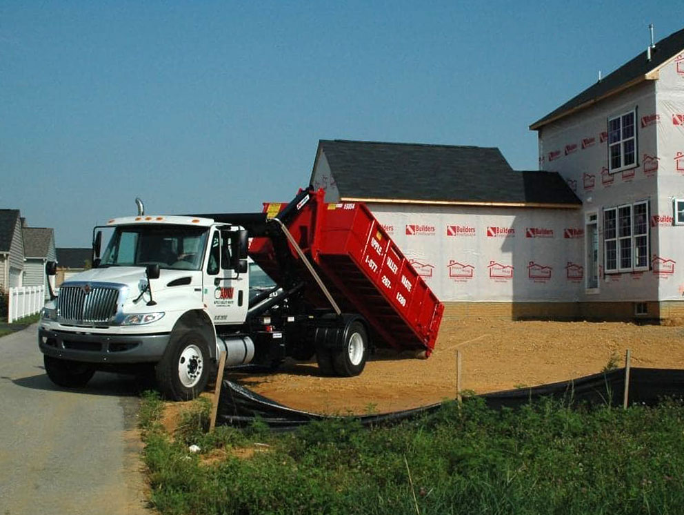 Roll-off being delievered to a worksite